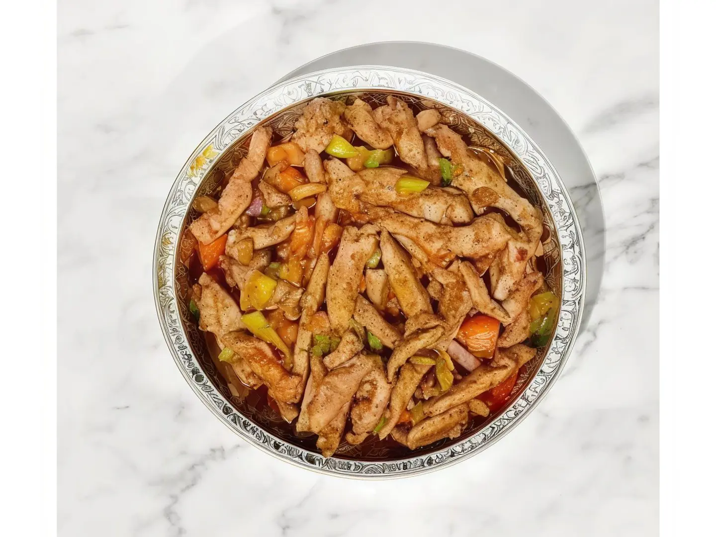 صحن دجاج مقلقل