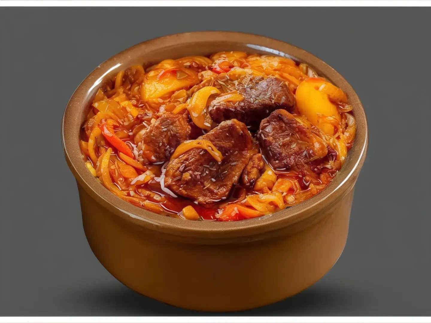 طاجن لحم بصل مع أرز و خضار