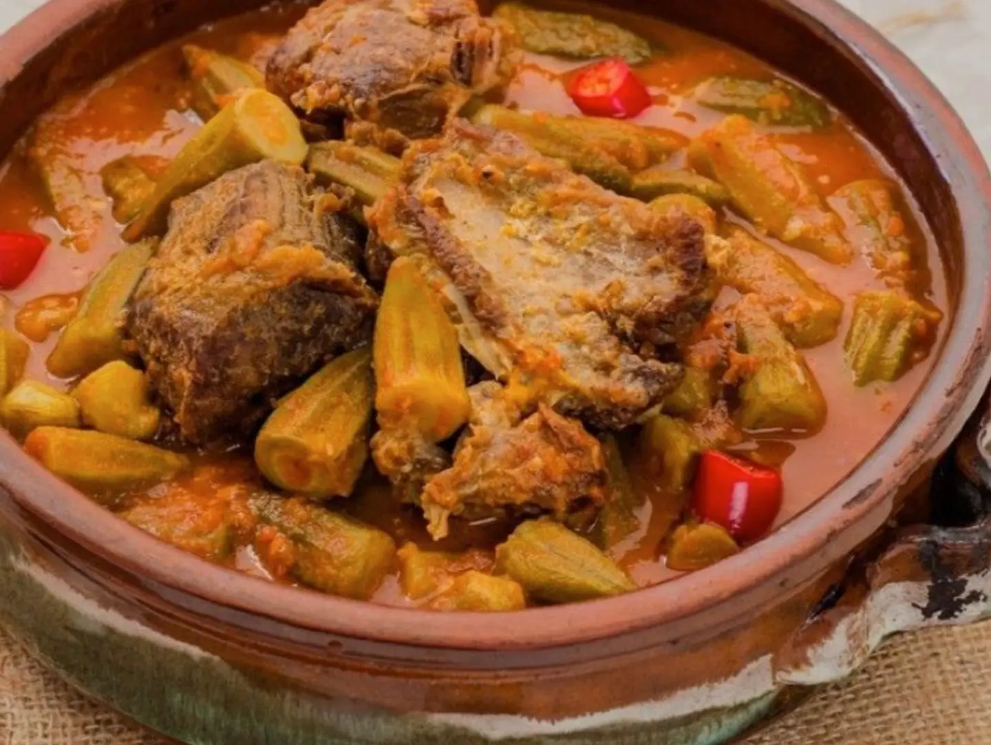 Okra With Meat