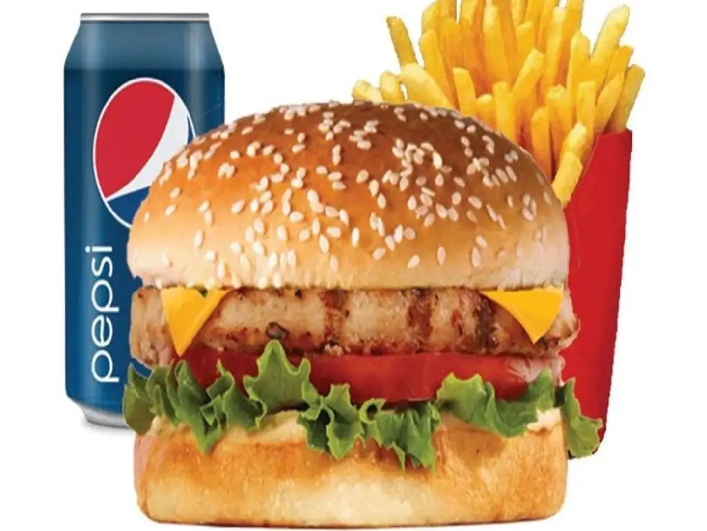 Repas De Burger Et Poulet Avec Sauces