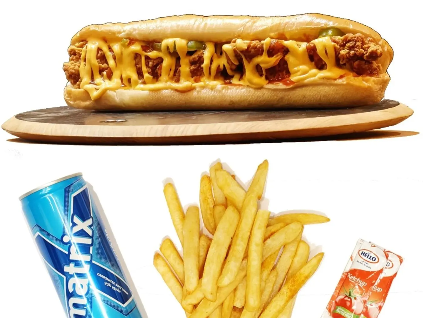 Repas De Poulet Zinger Avec Diverses Sauces