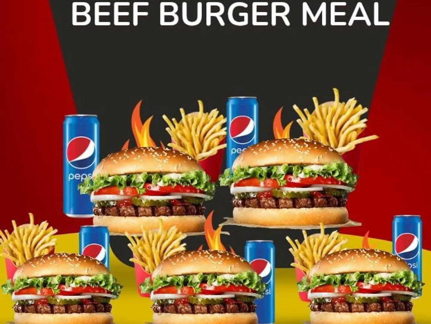 Hot Deal 5 Beef Burger Meal