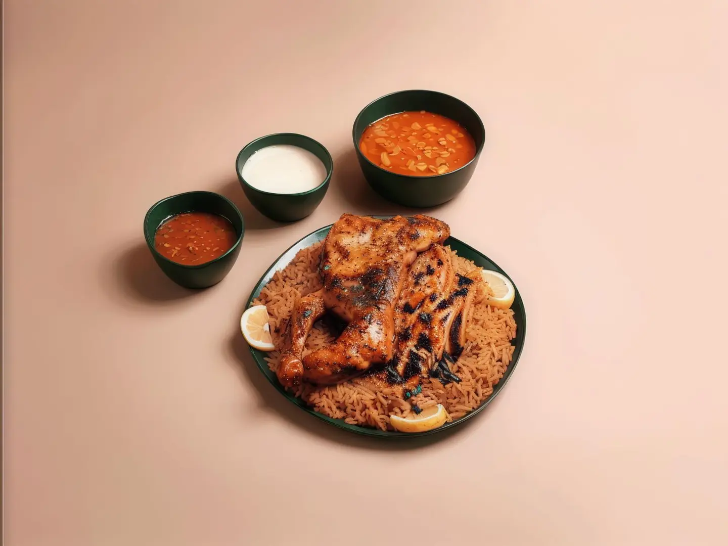 Grilled Charcoal Chicken Meal With Rice