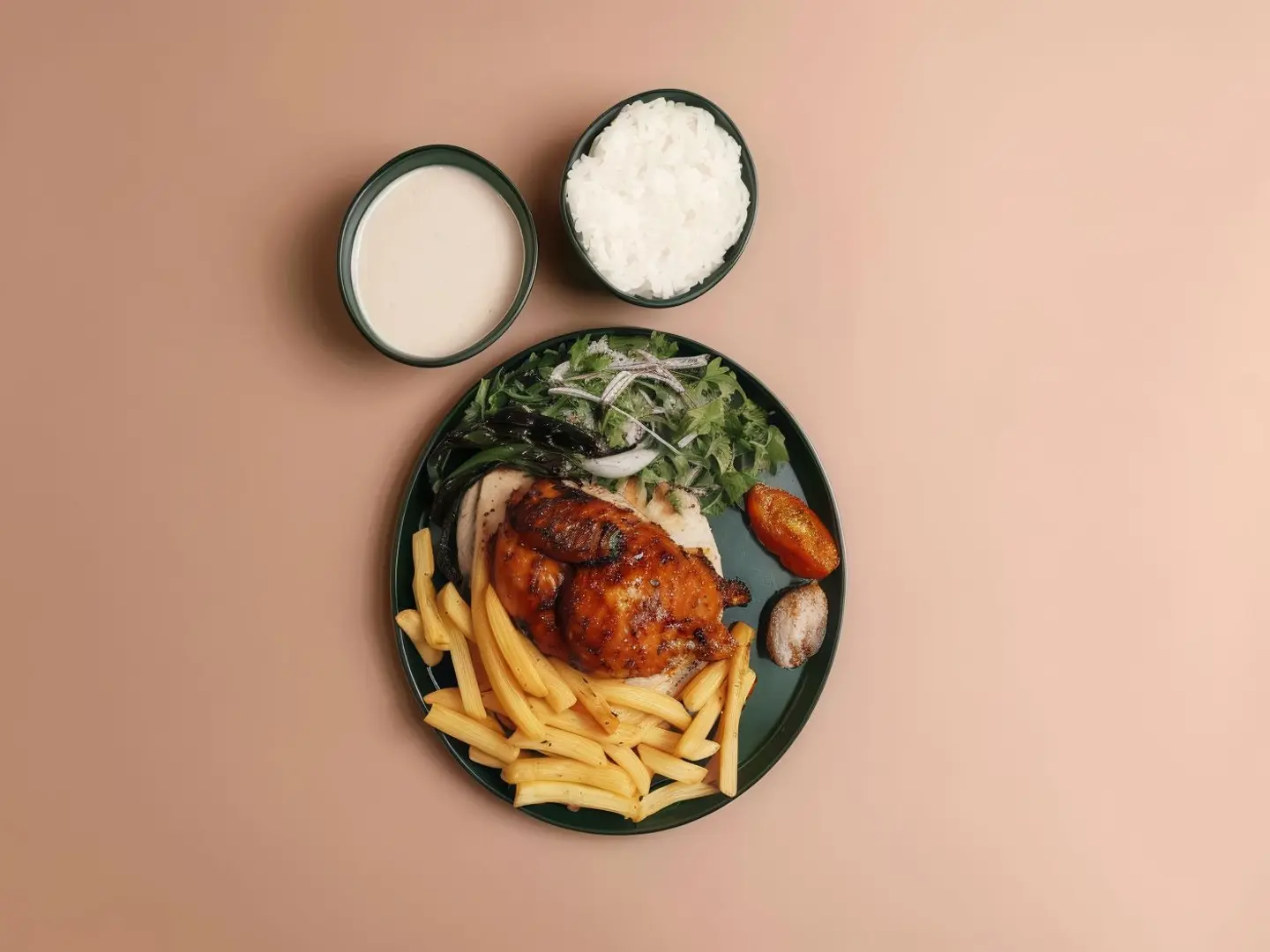 Grilled Charcoal Chicken Meal Without Rice