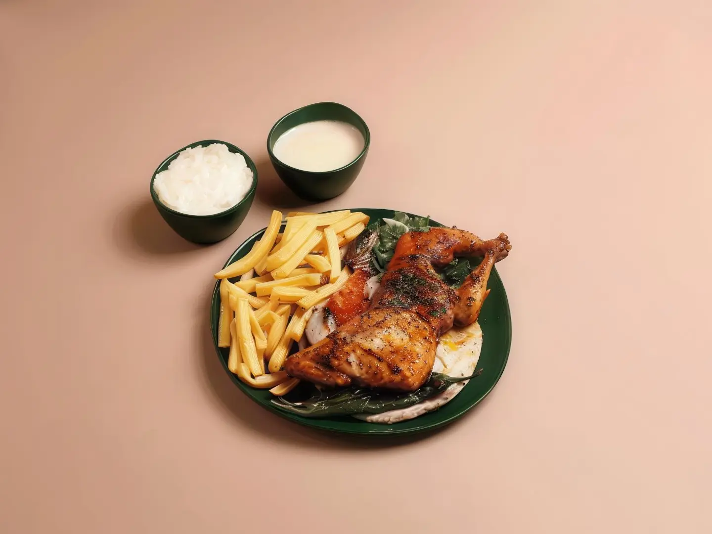 Half Grilled Charcoal Chicken Without Rice