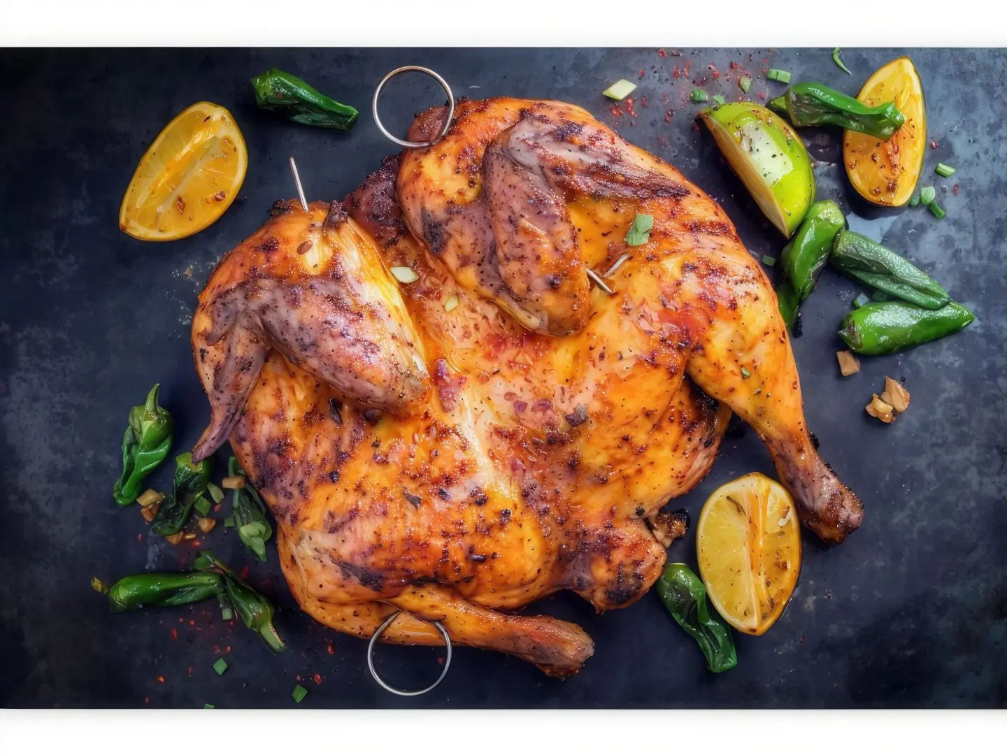 دجاج مشوي نص