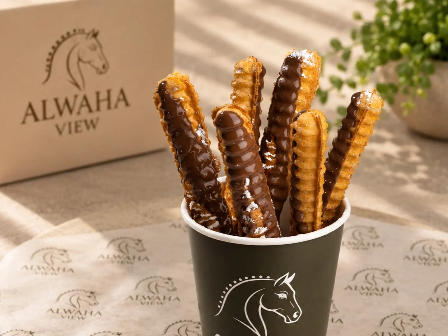 Waffle Sticks With Chocolate