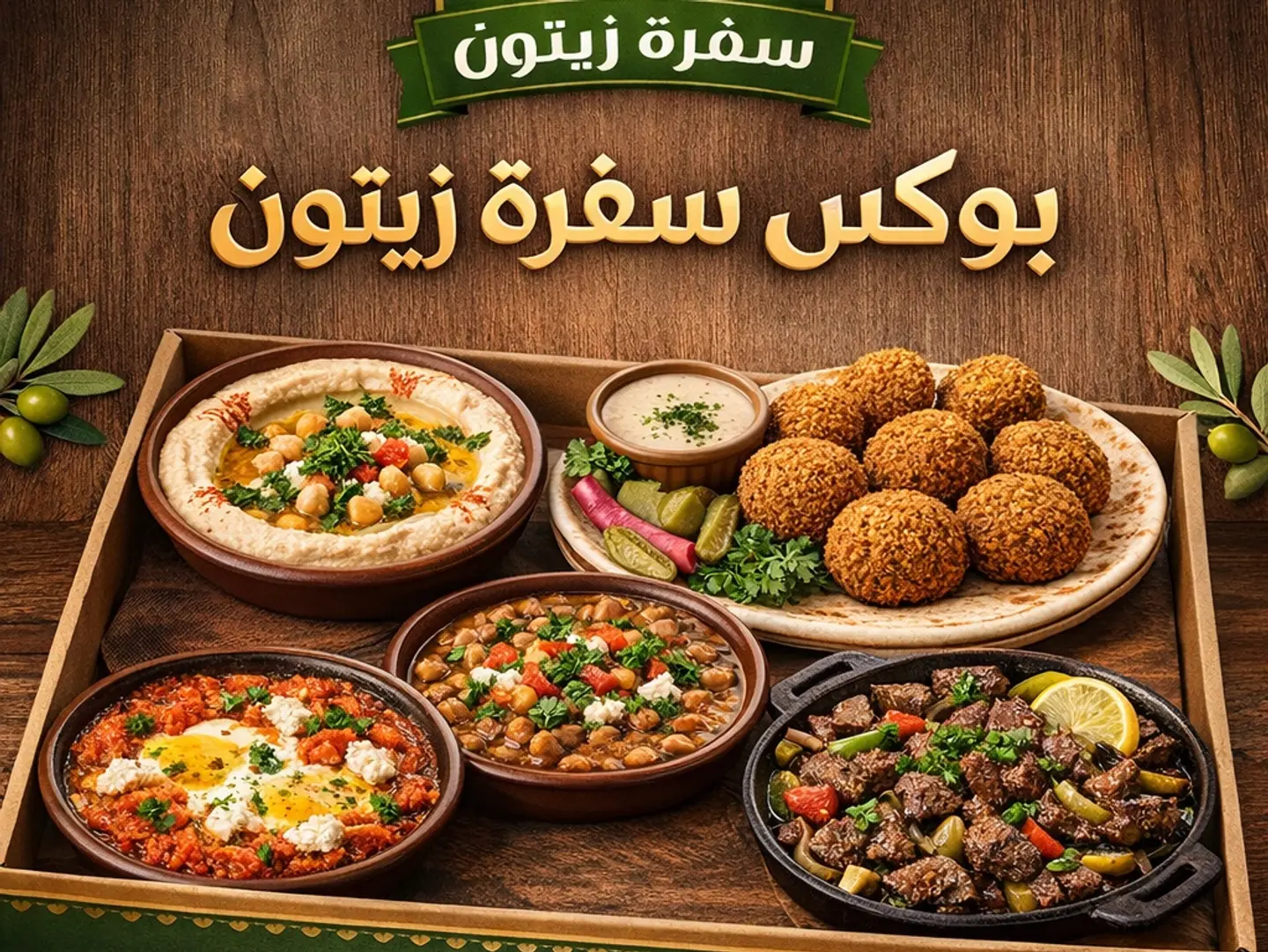 Sufret Ziton Box (Hummus   Foul   Falafel   Shakshuka   Liver)