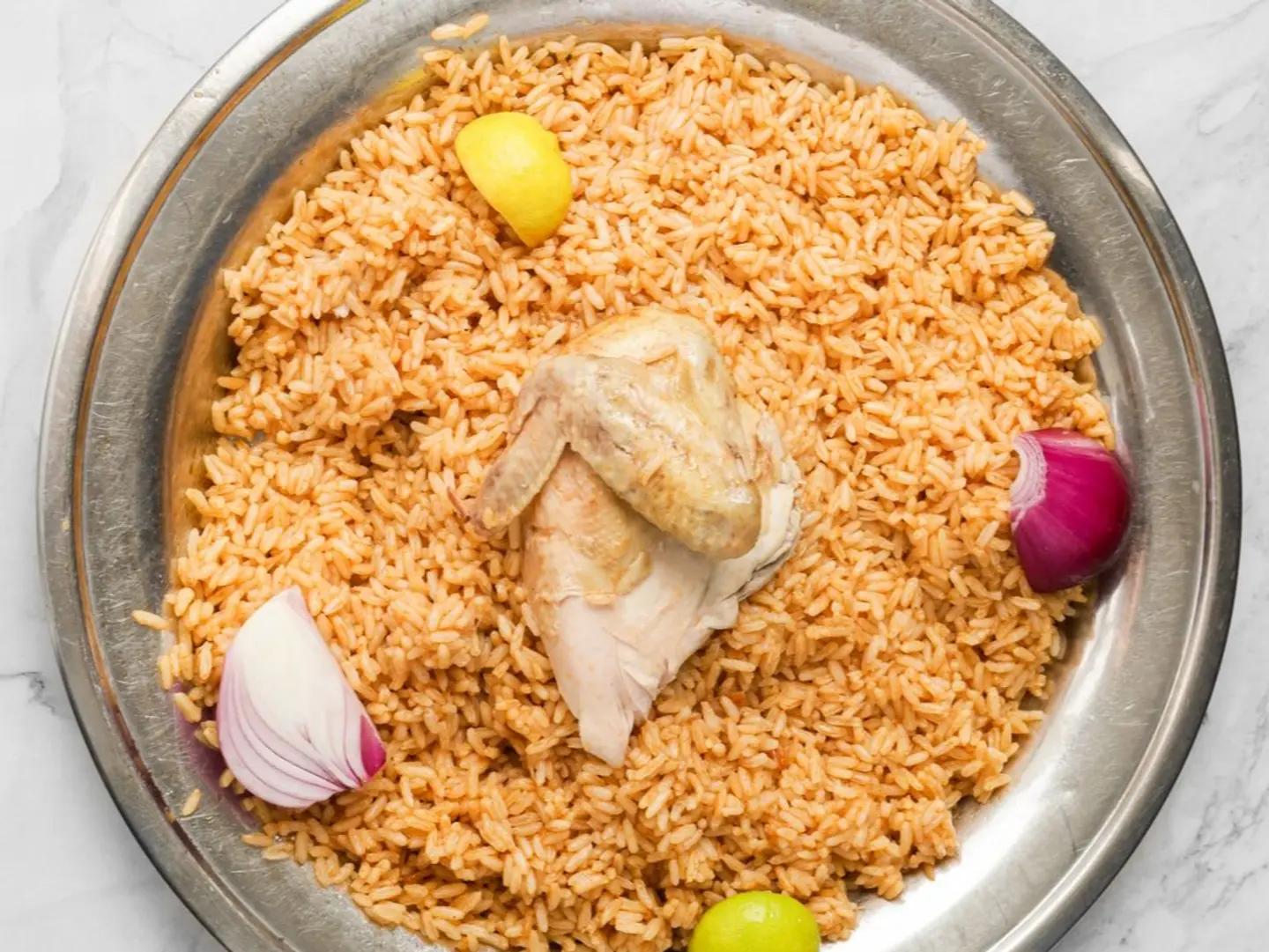 Quarter Boiled Chicken With Rice