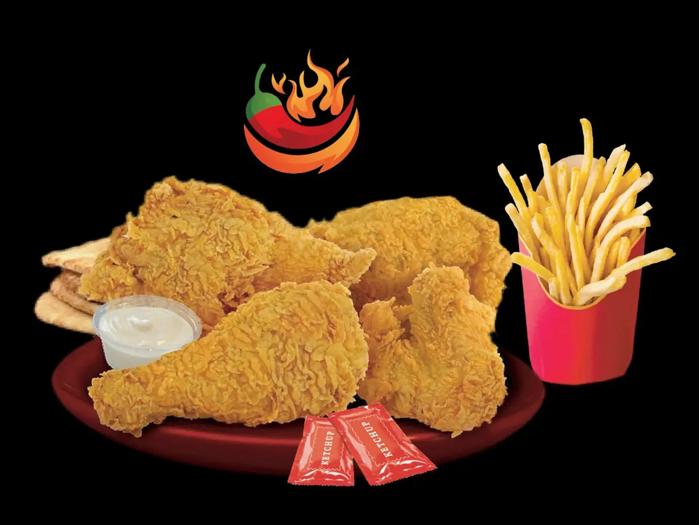 دجاج بروست ٤ قطع حراق