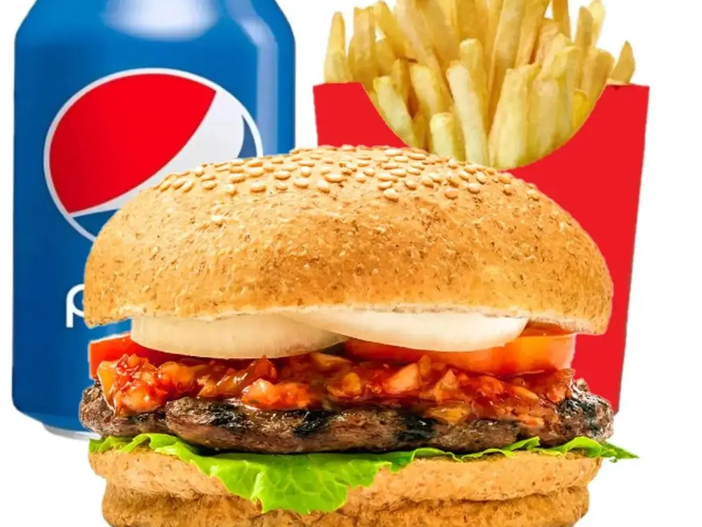 وجبة همبرجر لحم