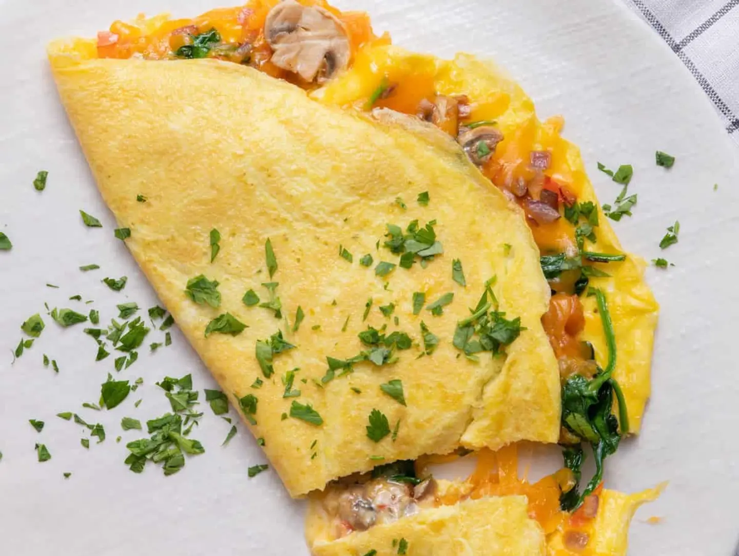 Mixed Vegetables Omelette With Cheese