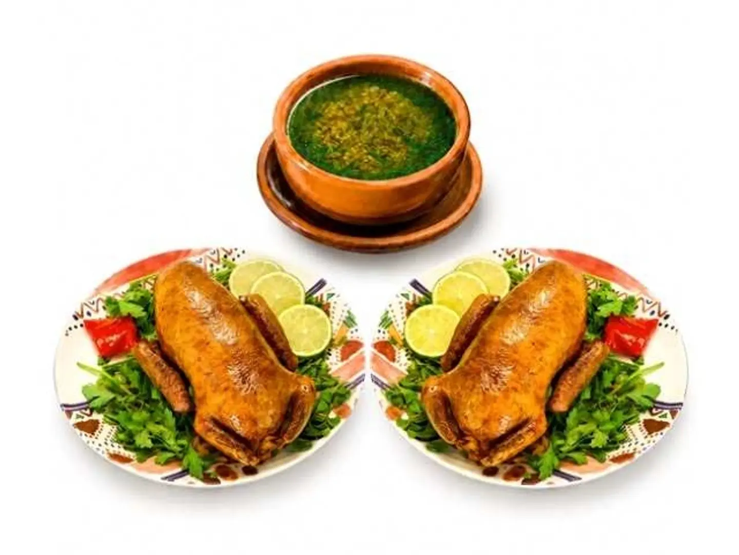 A Meal Of Pigeon With Rice Freekeh Pigeon And Molokhia