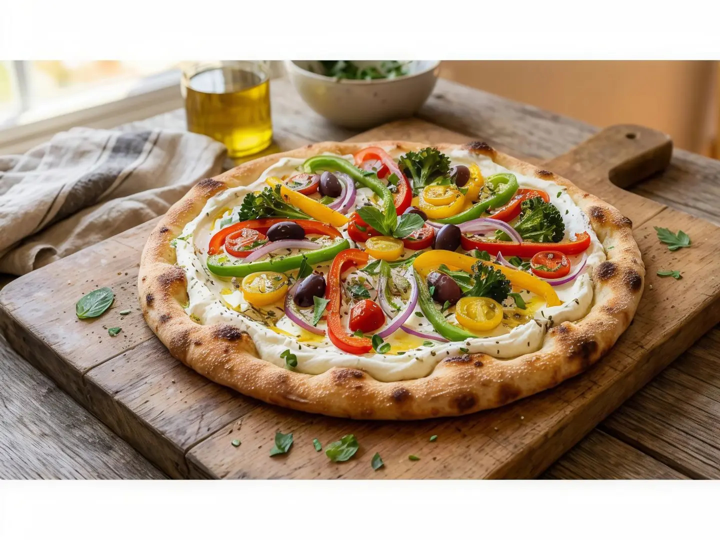 Labneh Vegetable Pizza - Medium