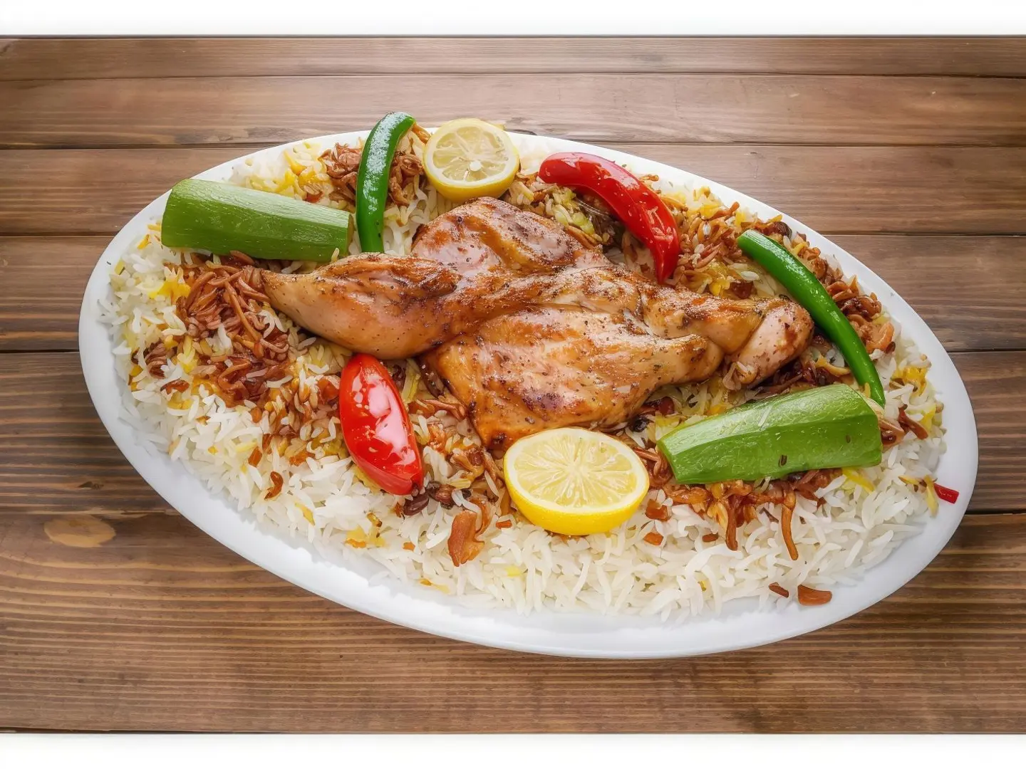 Grilled Chicken With Mixed Haneeth Rice - Half Chicken