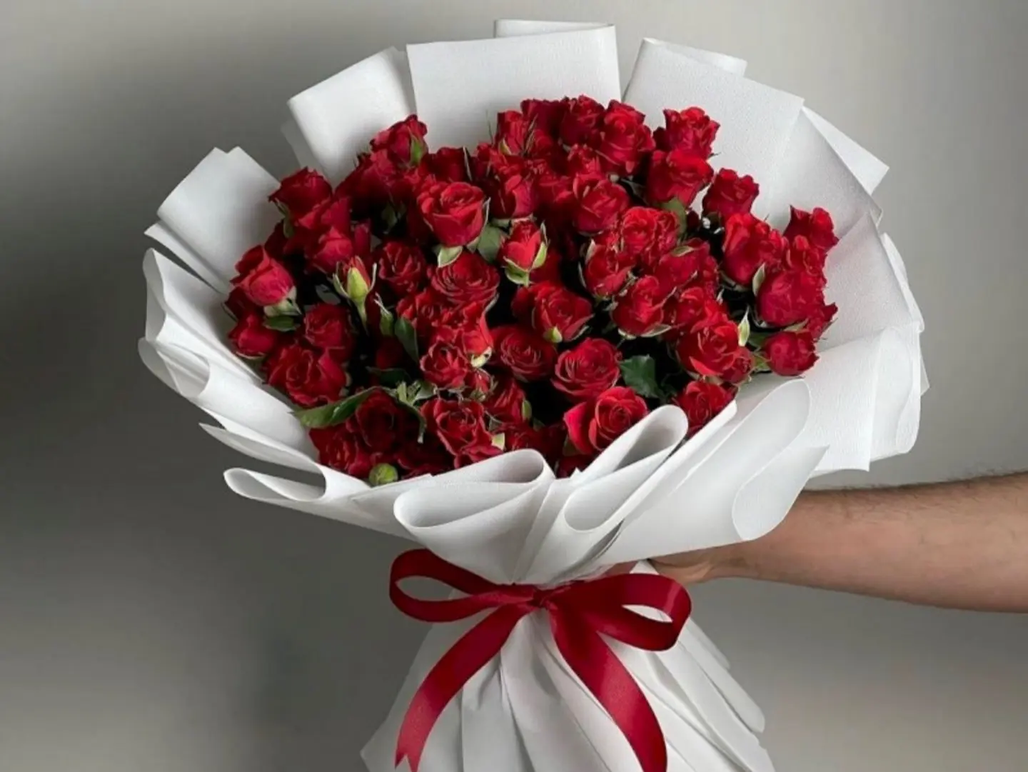 Bb Rose Red Round Bouquet