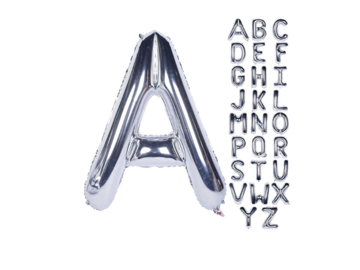 Large Silver Helium Letters