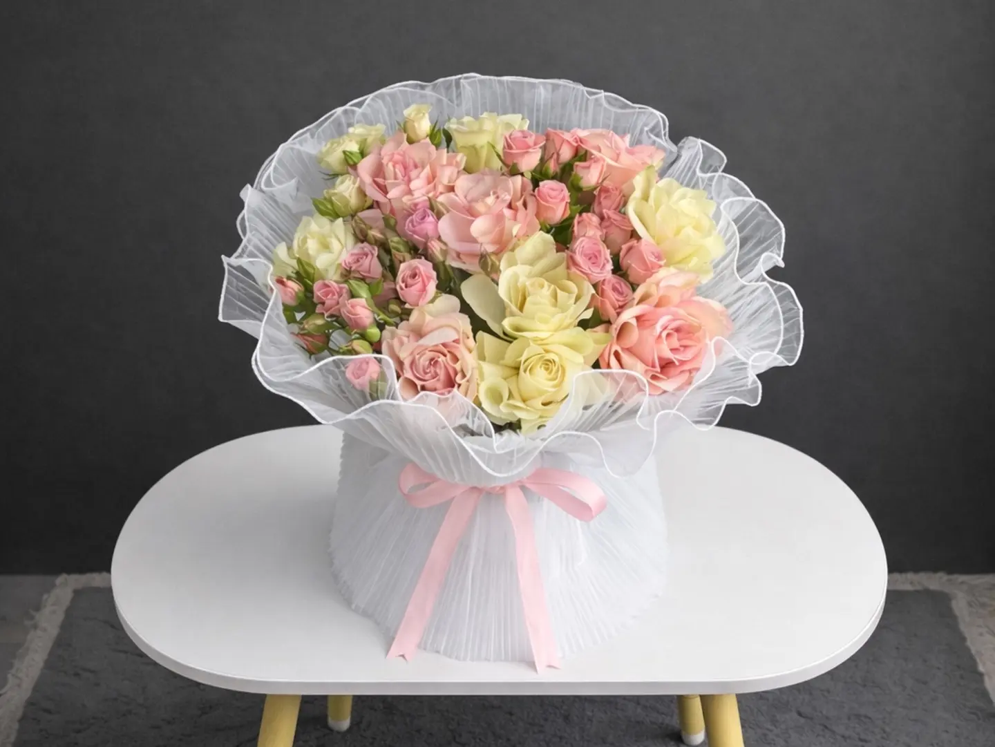 White Chiffon Bouquet