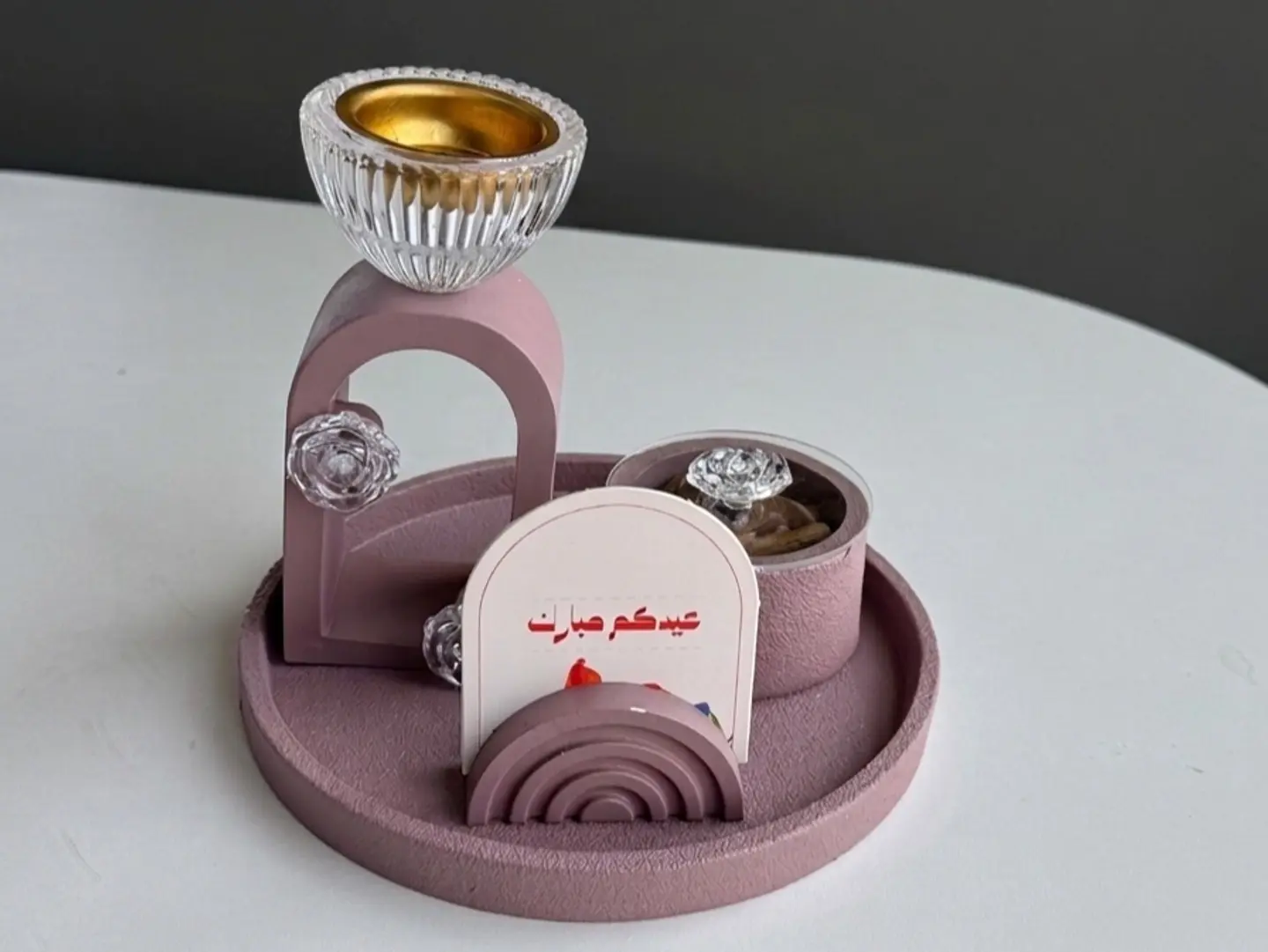 Eid Gifts, Elegant Incense Burner With Cambodian Oud. Pink