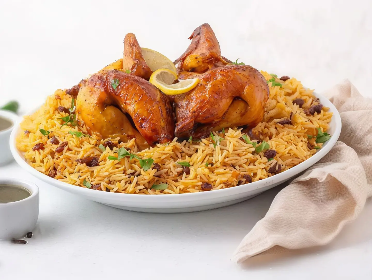 Whole Grilled Chicken With Rice