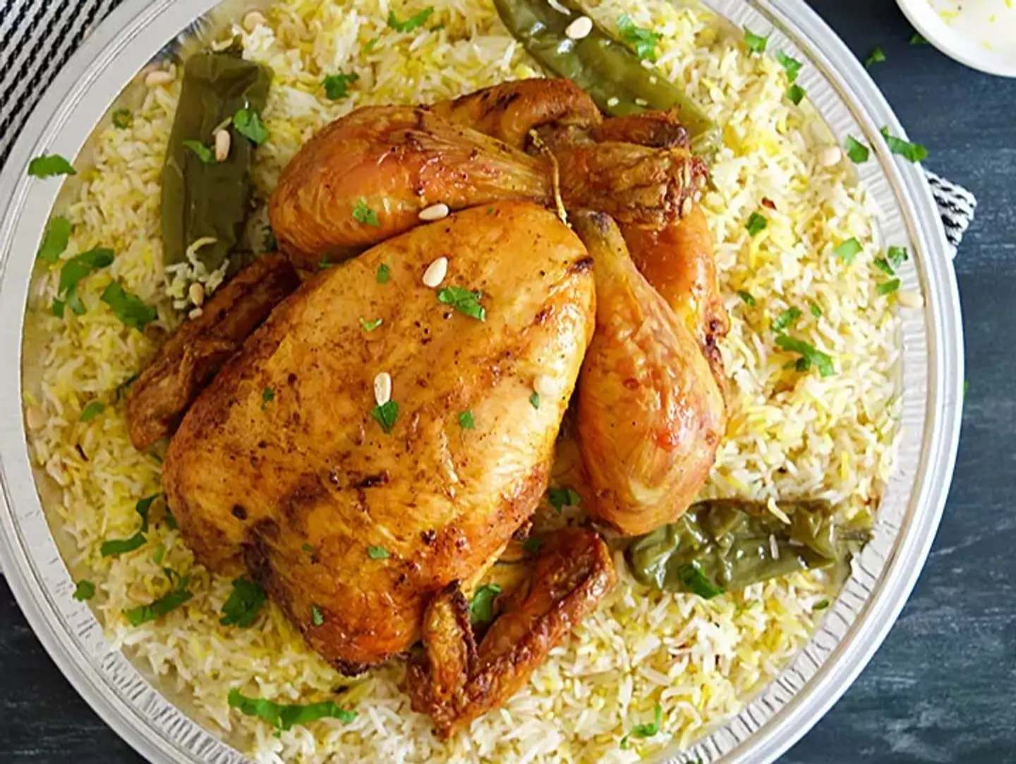 Whole Charcoal Chicken With Rice