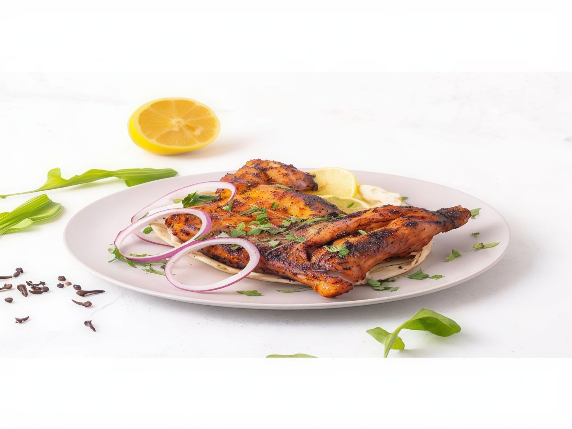 دجاج على الفحم بدون أرز - نص حبة دجاج