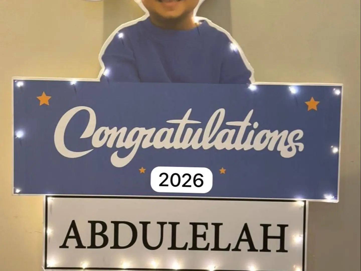 Illuminated Graduation Panel With Photo And Name