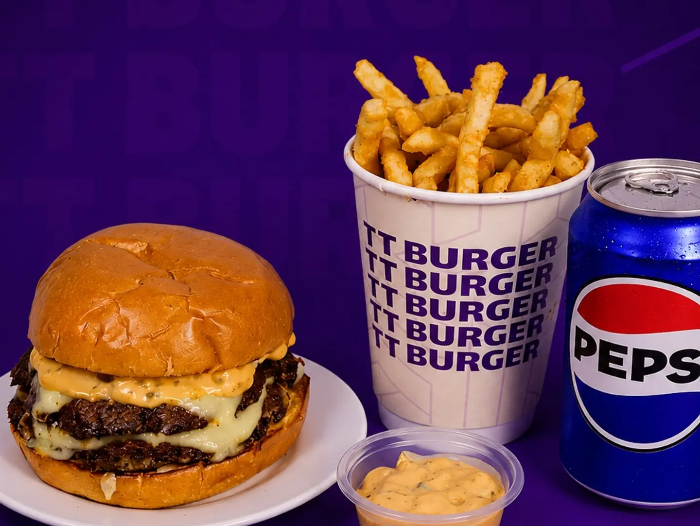 Delicious Double Burger Meal