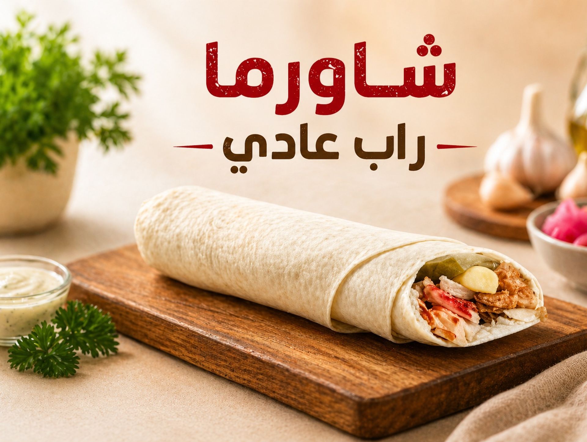 شاورما راب عادي - بدون وجبة