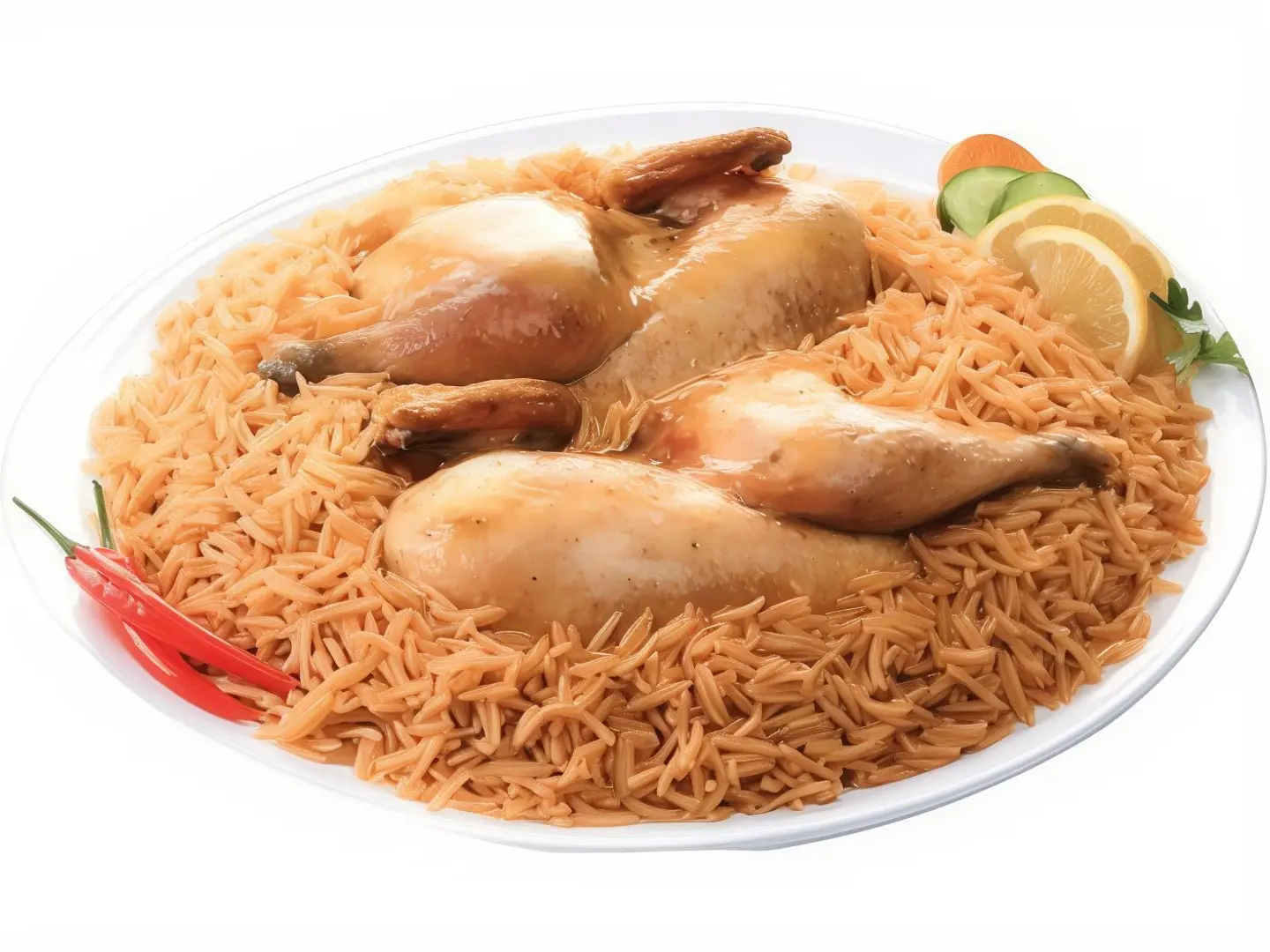 نصف مضغوط مع أرز مضغوط