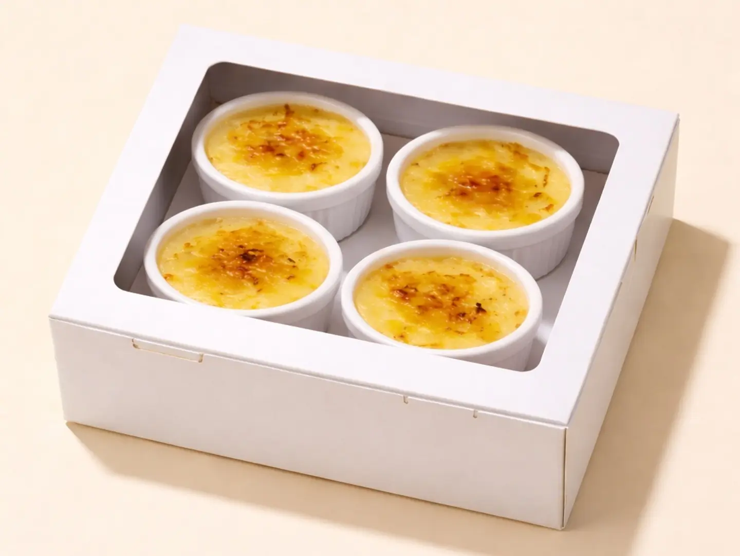 Mini Crème Brûlée Box 4 Ceramic Cups
