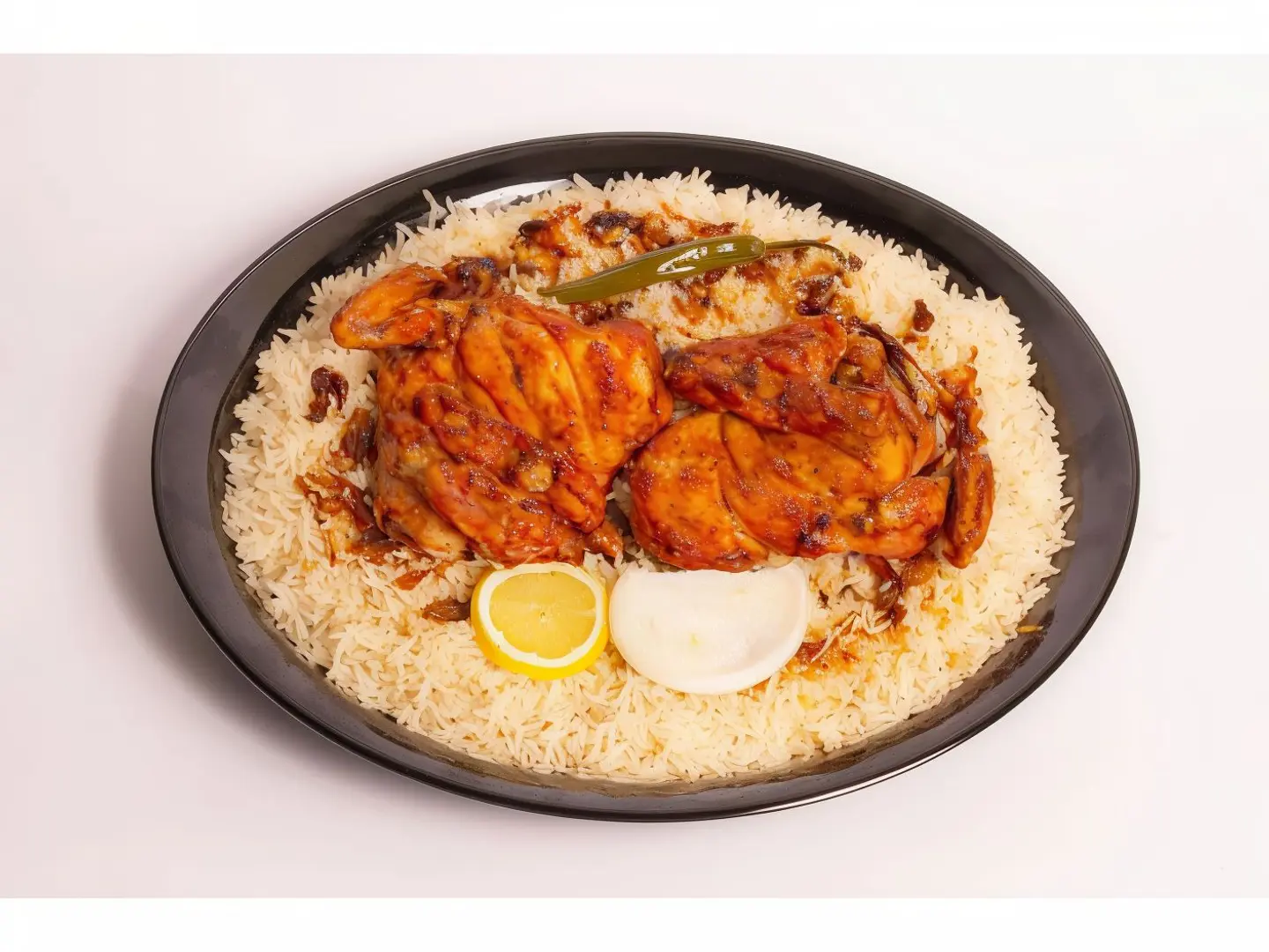 نصف مظبي مع ارز ابيض