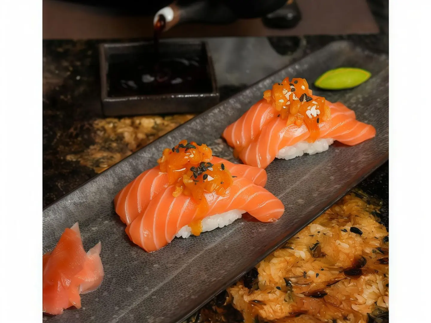 Sweet Lime Salmon Nigiri