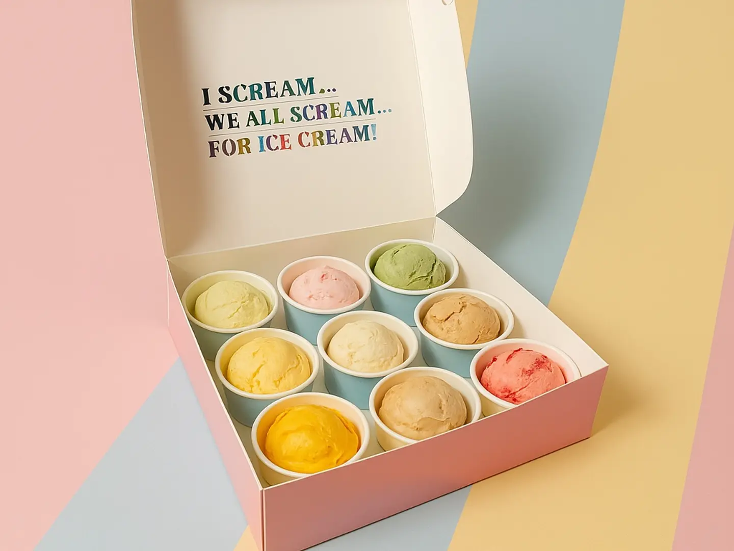 Box Of Natural Ice Cream Cups