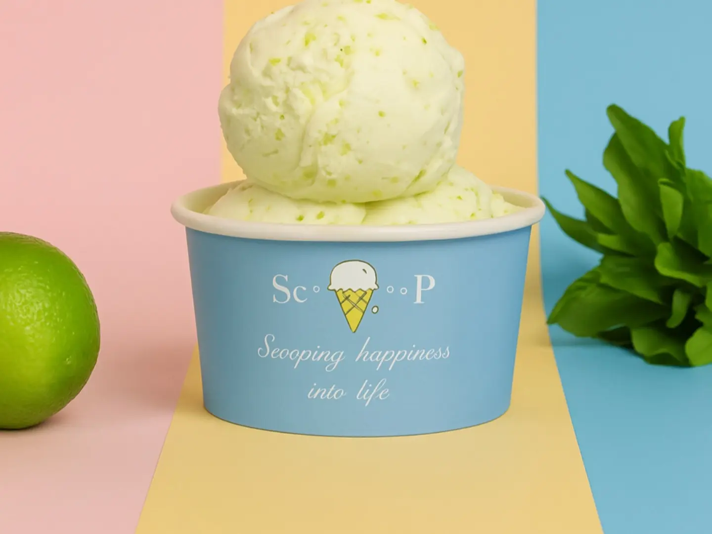 Refreshing Lemon Mint Ice Cream