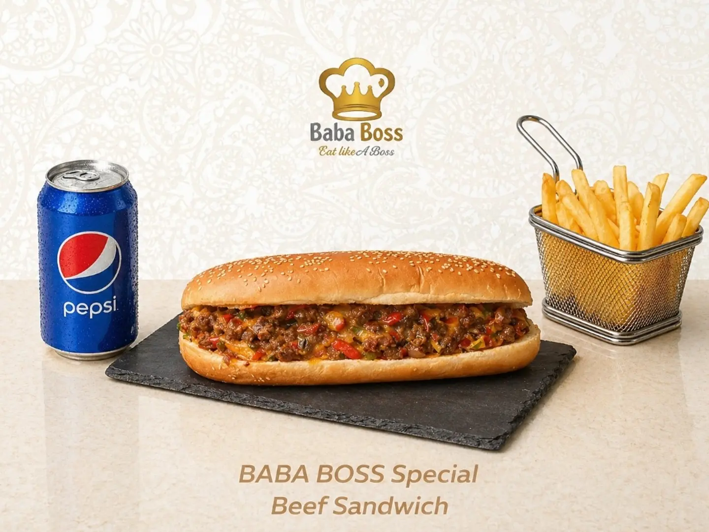 وجبة بابا بوص لحم سبيشل