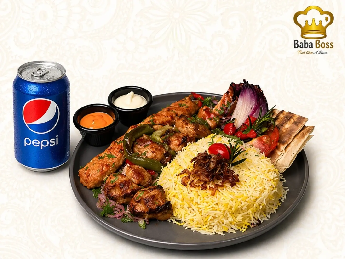 وجبة كباب الدجاج و شيش طاووق