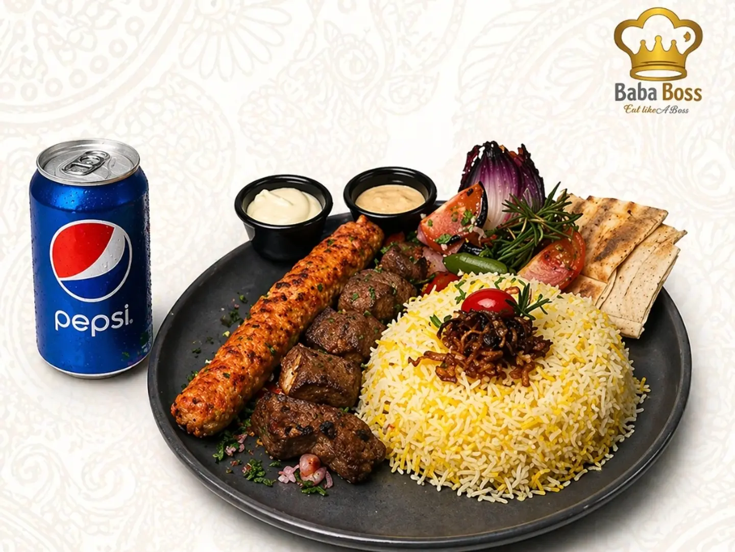 وجبة كباب دجاح مع أوصال