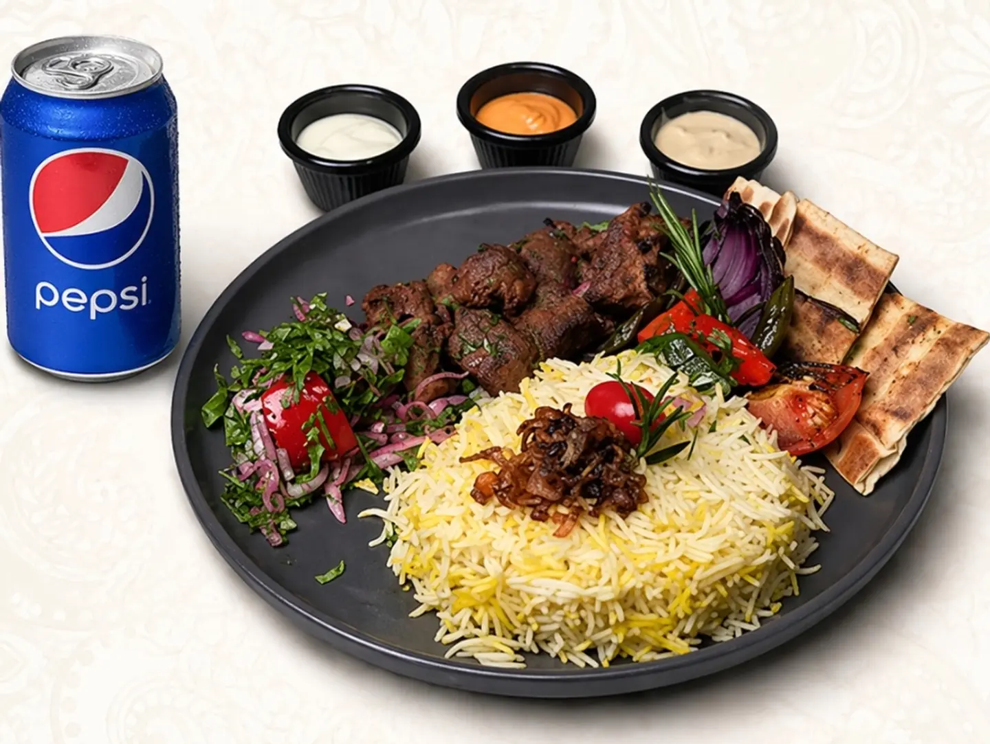 وجبة أوصال اللحم مع الأرز