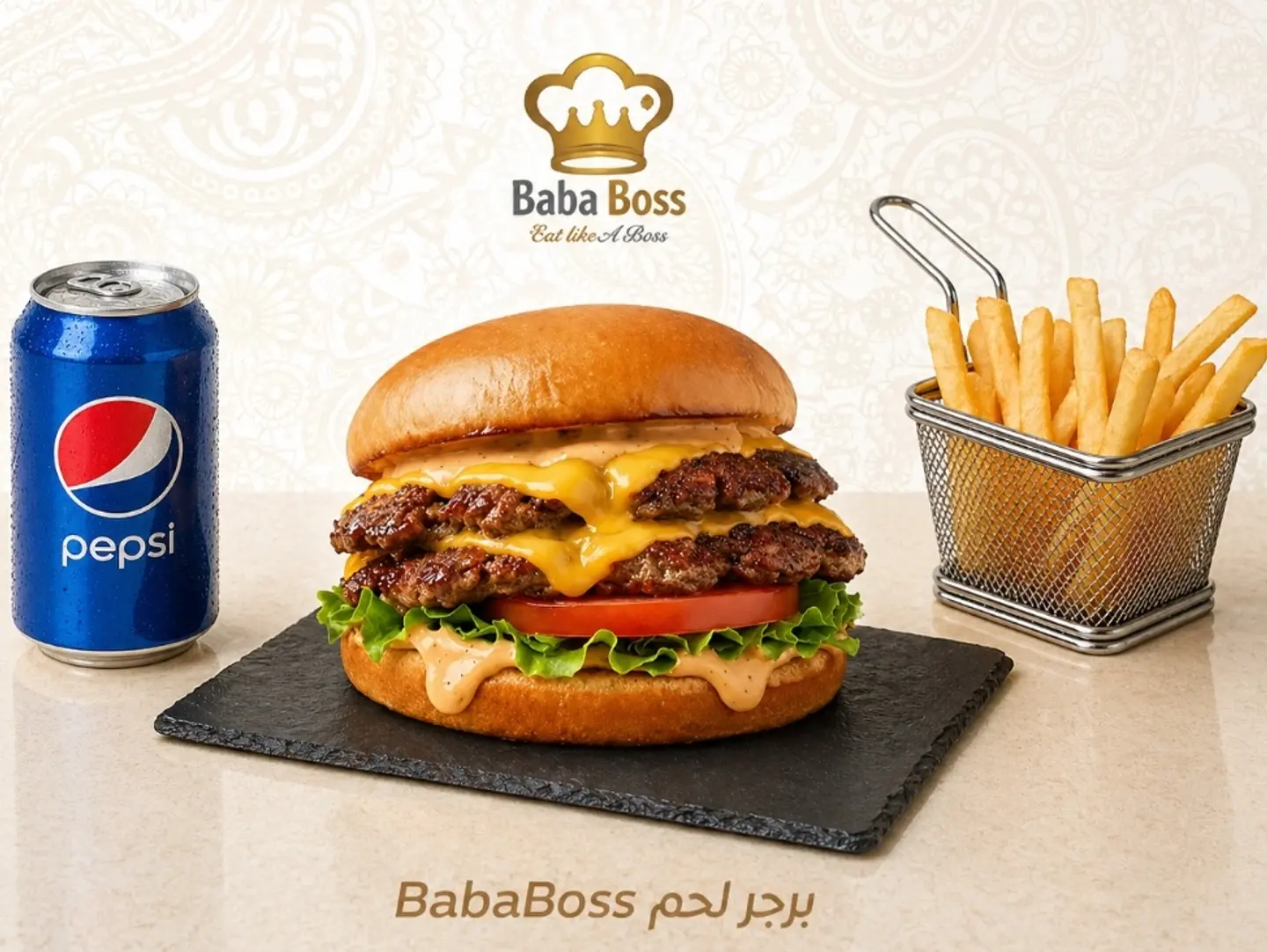 وجبة برجر بابا بوص