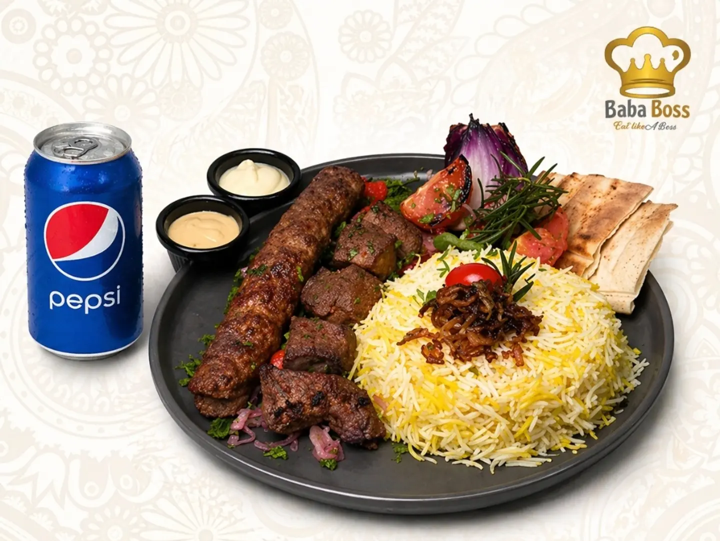 وجبة كباب اللحم و الأوصال