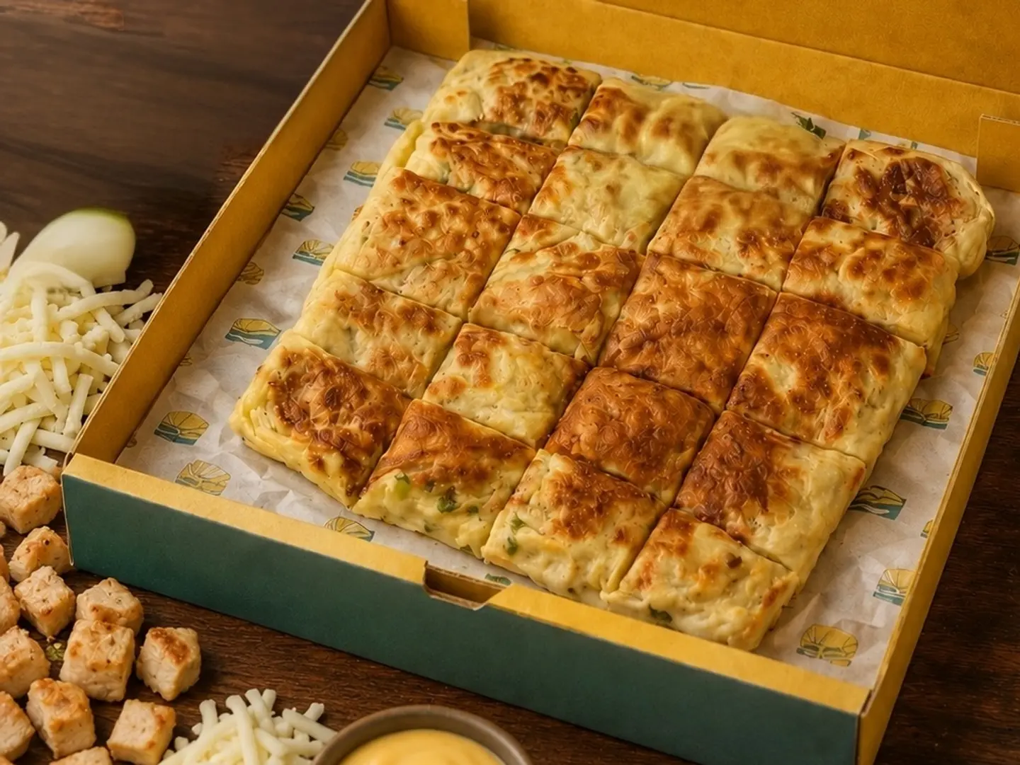 Mutabbak Chicken With Cheese