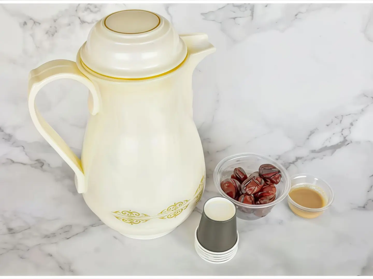 Thermos Saudi Coffee With Dates And Tahini