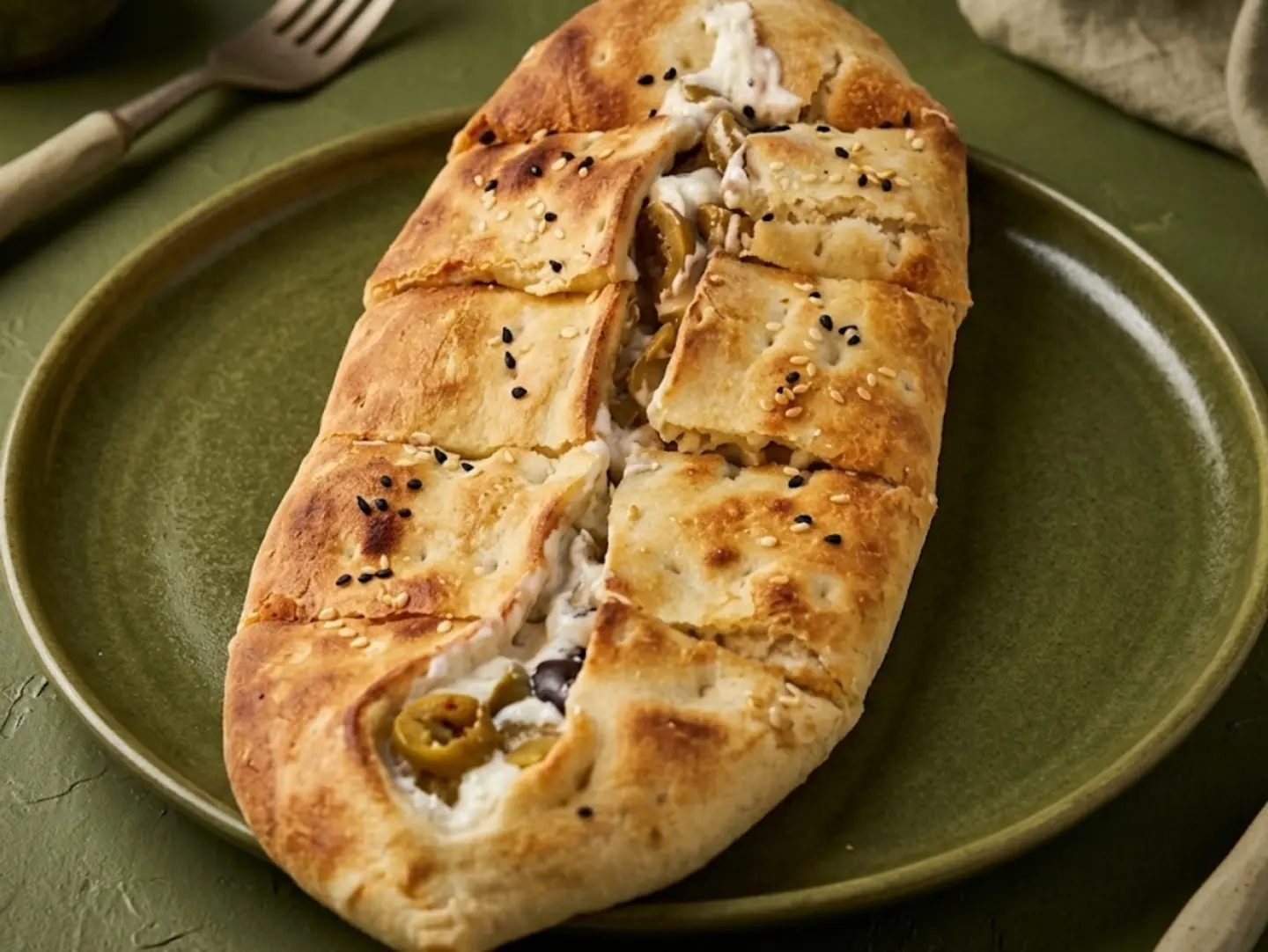 ‏فطيرة لبنة زيتون