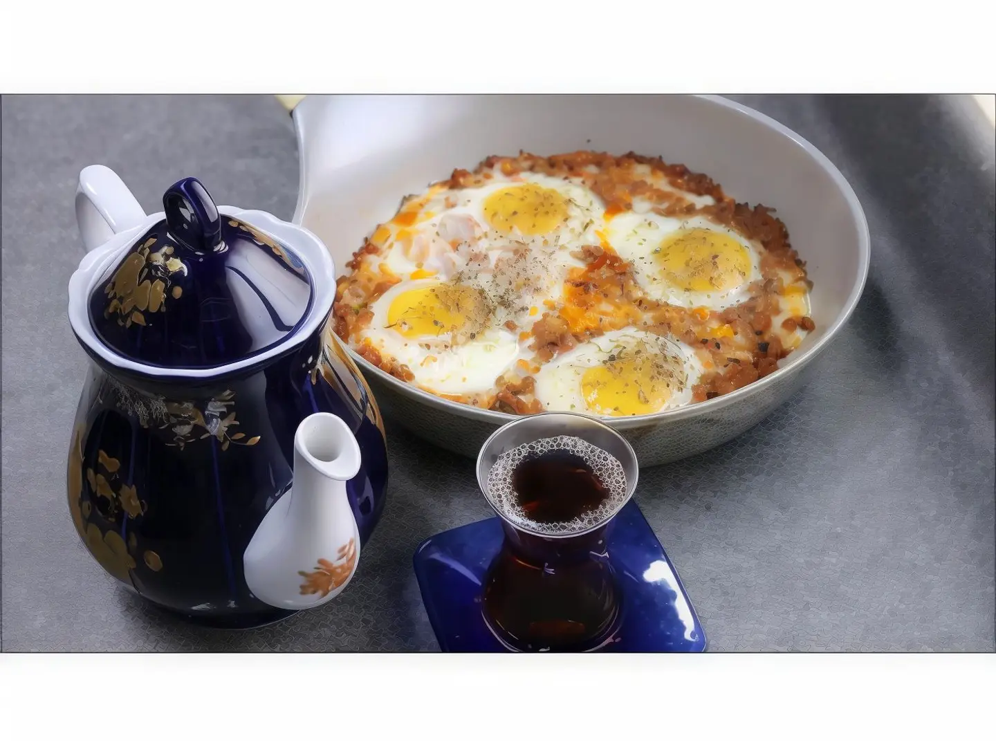 صبة مع البيض بالفرن