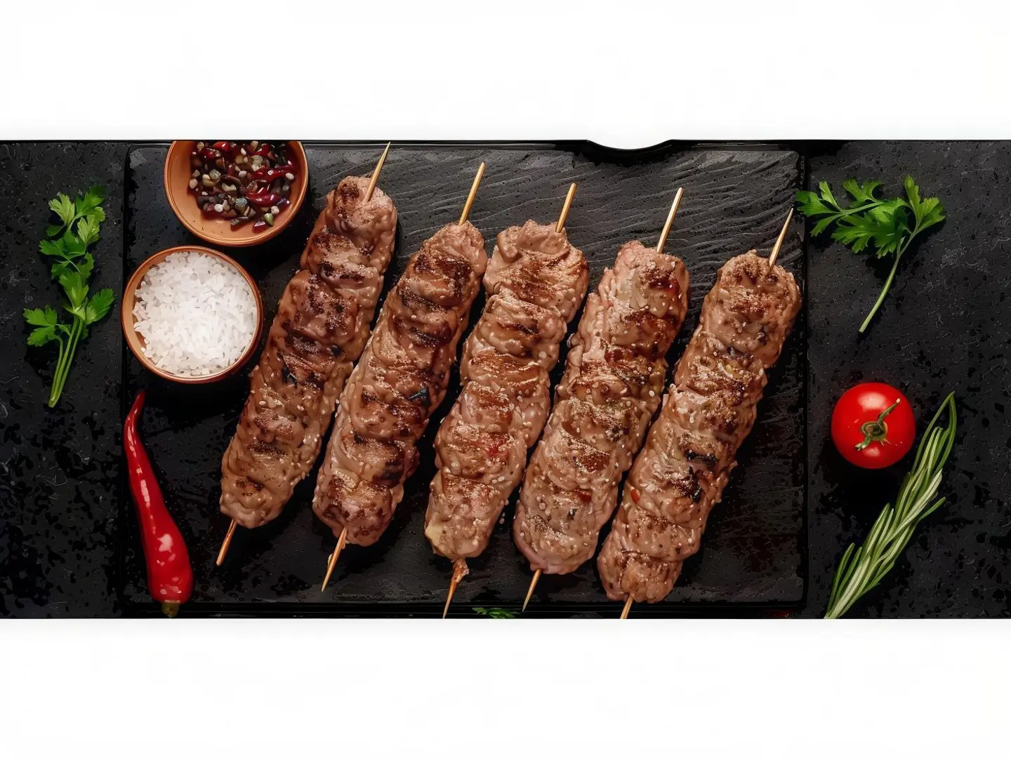 صحن كباب لحم 4 اسياخ