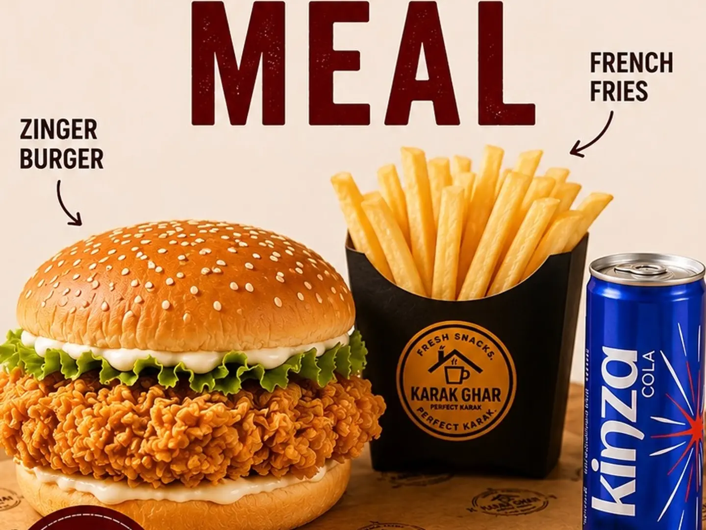 Chicken Or Beef Burger Meal