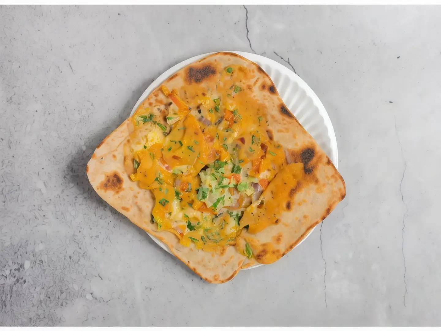 Cheddar Cheese And Vegetable Chapati
