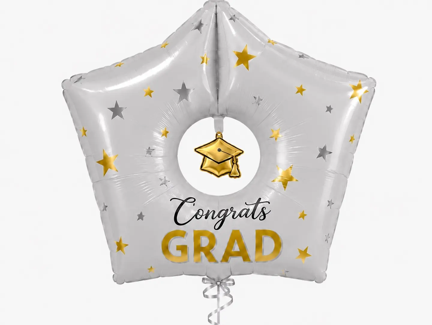 Congrats Grad Gray Star Balloon