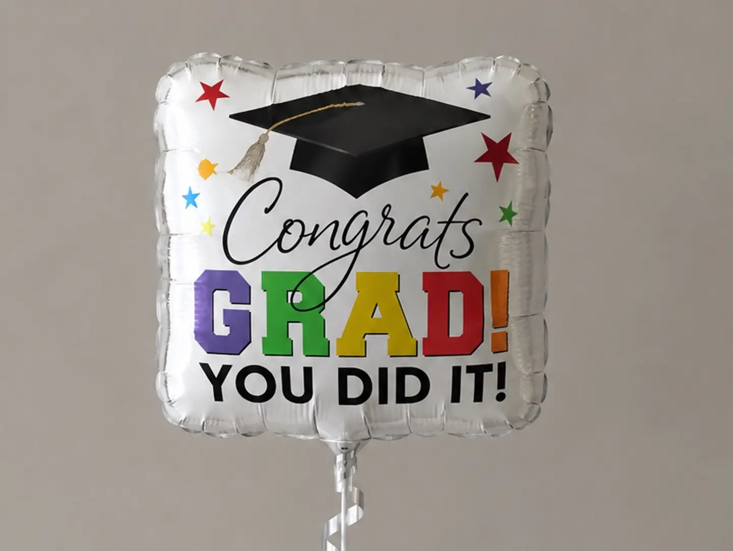 White Square Grad Ballon